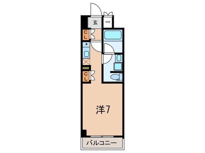 サカトⅠ(ワンルーム/4階)の間取り写真