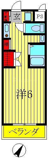 ペルレシュロスPARTVIII(ワンルーム/4階)の間取り写真