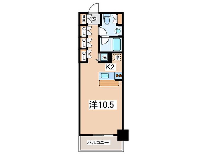 HF新横浜レジデンス(1K/3階)の間取り写真