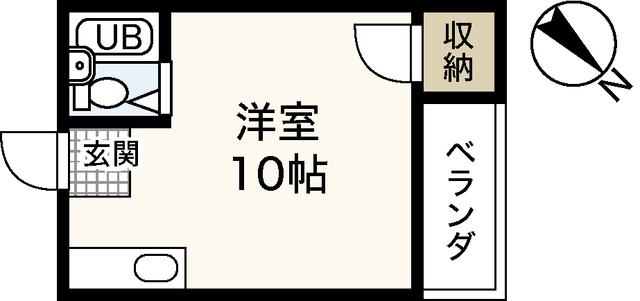 高村ビル(ワンルーム/4階)の間取り写真