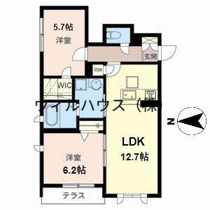 ベントメリディオナーレ(2LDK/1階)の間取り写真