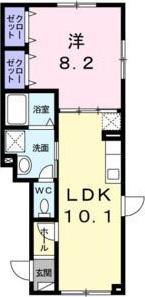 コートK(1LDK/1階)の間取り写真
