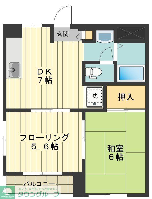 エーデルワイス(2DK/3階)の間取り写真