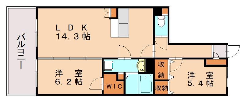 LA PREVALOIR(2LDK/5階)の間取り写真
