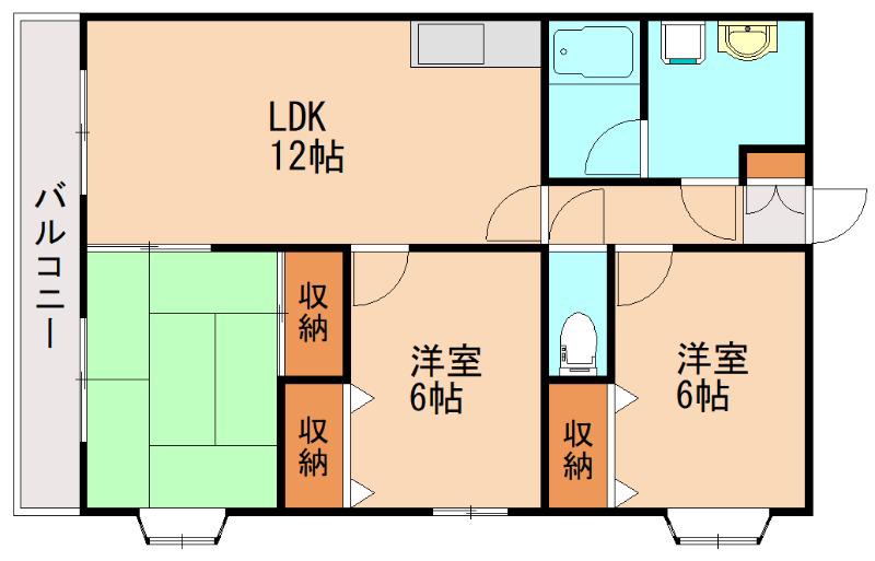 セルシオハイツ幸袋(3LDK/1階)の間取り写真