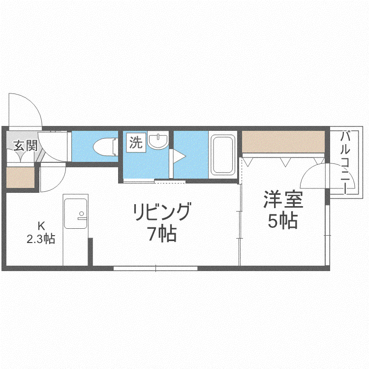 GARBO(1LDK/4階)の間取り写真