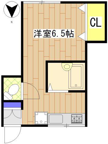 コーポ高橋(ワンルーム/2階)の間取り写真