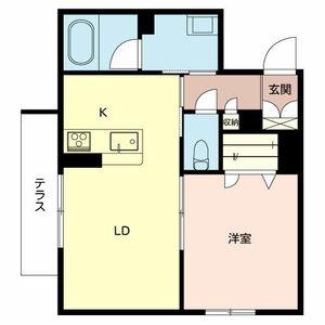 シャーメゾン龍野町(1LDK/1階)の間取り写真