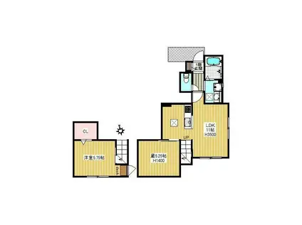 LIVRE M(1SLDK/1階)の間取り写真