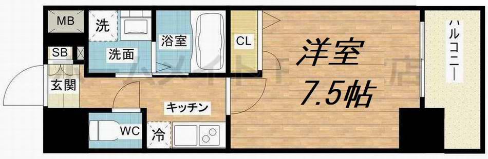 LA DOUCEUR梅田ウエスト(1K/11階)の間取り写真