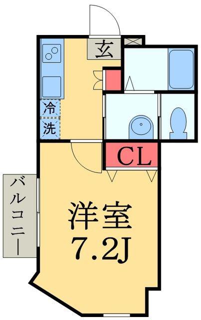 AQUE6 (1K/1階)の間取り写真