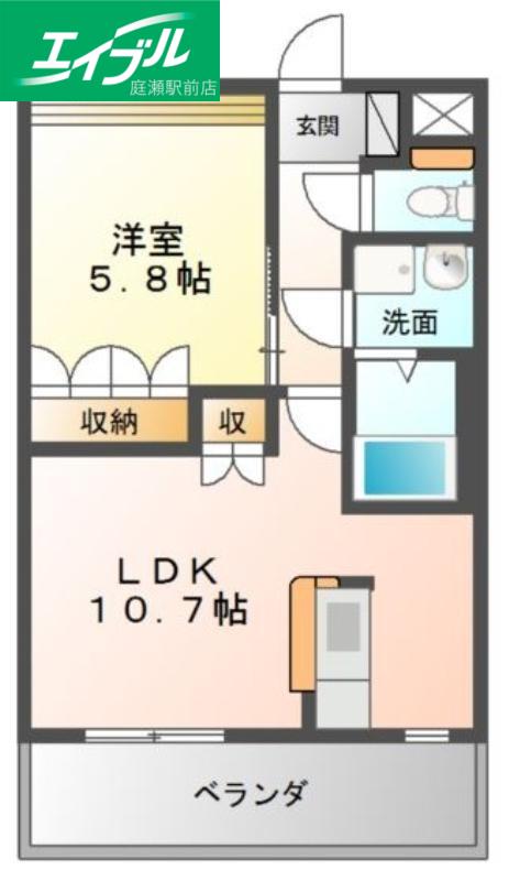 ウィッシュ(1LDK/2階)の間取り写真