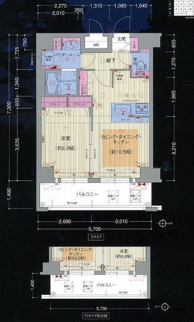 プレサンス大阪城公園パークプレイス(1LDK/9階)の間取り写真