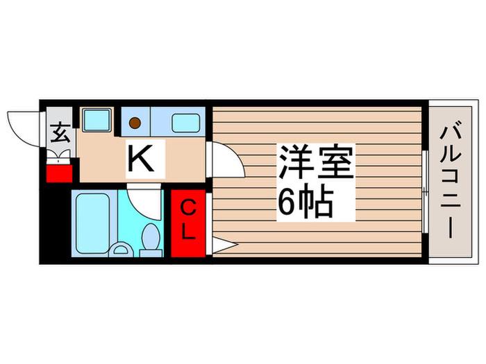 ガーデンヒルズ中山(1K/4階)の間取り写真
