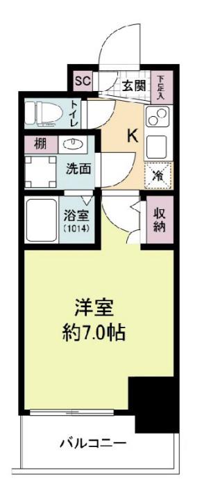 セレニテ難波リアン(1K/11階)の間取り写真