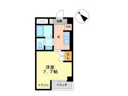 ルナ・グレーシア牛島(1K/3階)の間取り写真