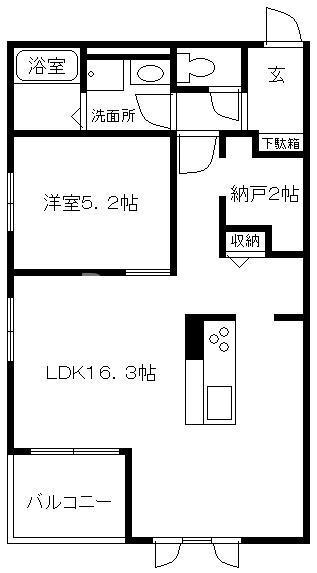 フロレゾン(1SLDK/2階)の間取り写真