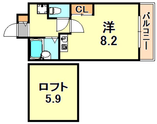 ロイヤルアーク(1K/4階)の間取り写真