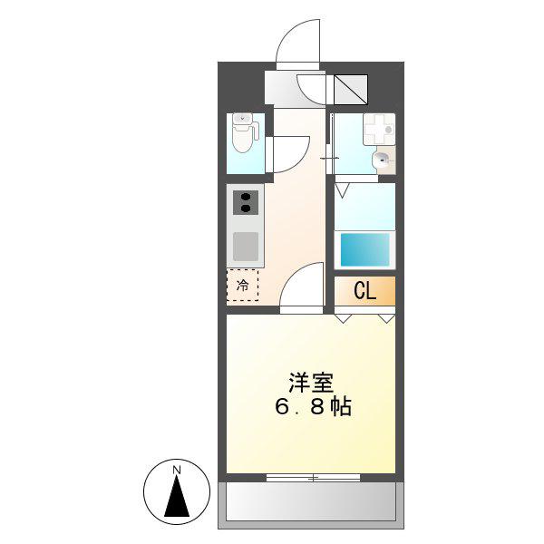 MELIV桜山(1K/4階)の間取り写真