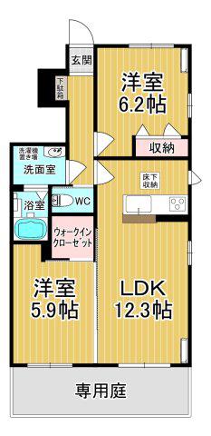 LE LIEN V(2LDK/1階)の間取り写真