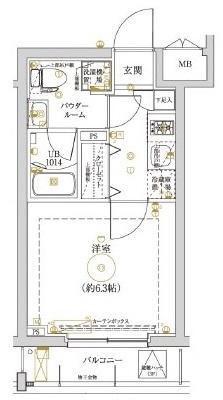 LUMEED横濱山手(1K/2階)の間取り写真