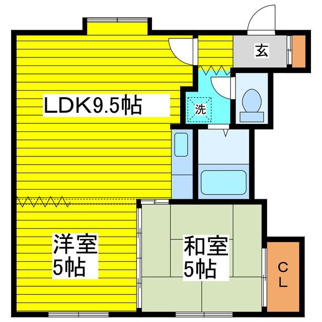 ブリリアント(2LDK/2階)の間取り写真