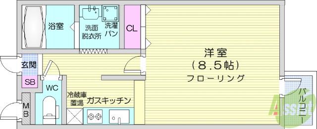 マルタⅡ(1K/1階)の間取り写真