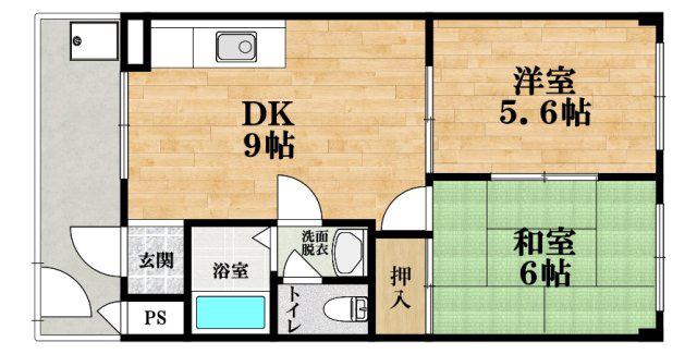 マンションくすのき(2DK/3階)の間取り写真