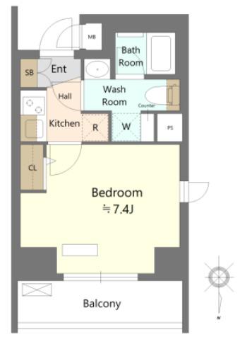 SHOKEN RESIDENCE川崎(1K/8階)の間取り写真