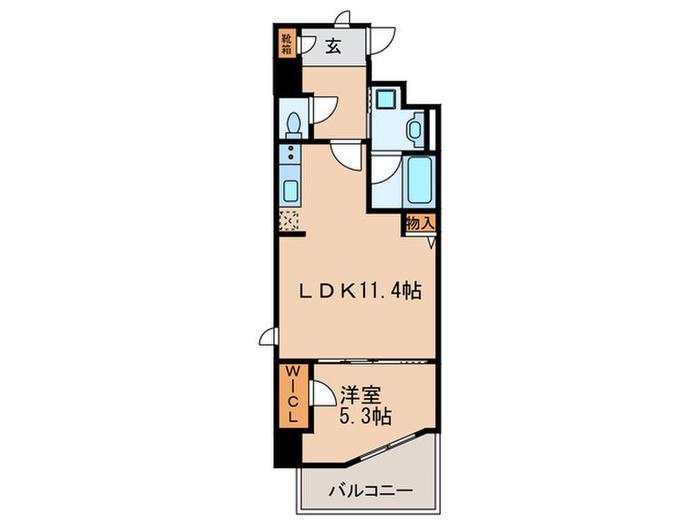 ダイワシティー千種(1LDK/6階)の間取り写真