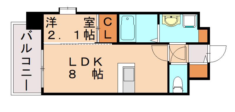 MODERN PALAZZO 箱崎駅前(1LDK/3階)の間取り写真
