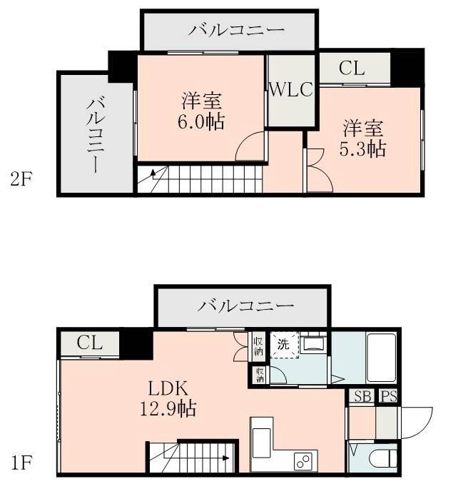 LANDMARK NISHIDAHONDORI(2LDK/8階)の間取り写真