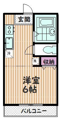 エルセリート東大宮II(1K/2階)の間取り写真
