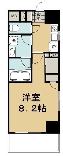 レクレドール豊洲(1K/8階)の間取り写真