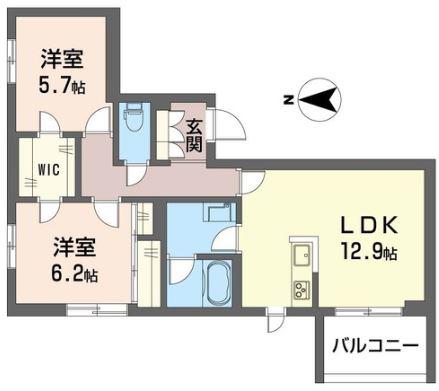 ヒルトップ深沢(2LDK/3階)の間取り写真