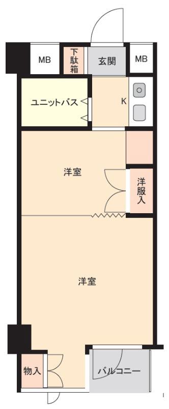 キャッスルマンション花咲(ワンルーム/3階)の間取り写真