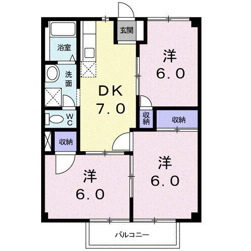 サンメゾン太子(3DK/2階)の間取り写真
