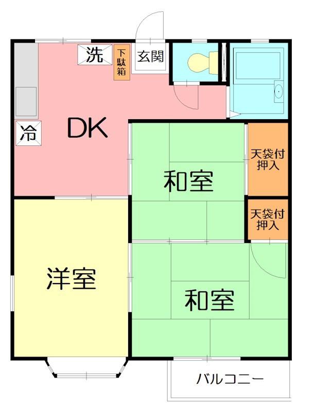 美和コーポ第1(3DK/1階)の間取り写真