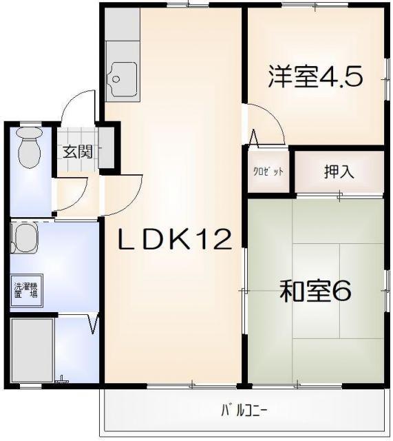 レトア三軒屋(2LDK/2階)の間取り写真