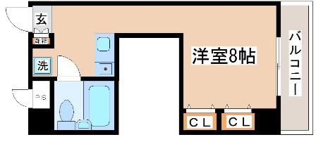 グローバルビレッジ御影(ワンルーム/2階)の間取り写真