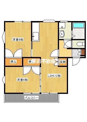 上津コーポ(2LDK/1階)の間取り写真