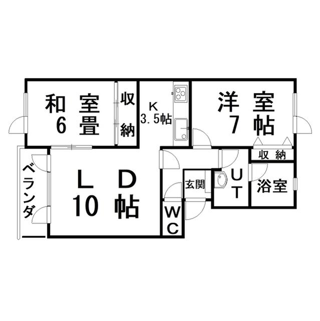 メゾンドマーレ(2LDK/1階)の間取り写真