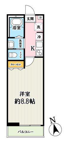 ベストみずほ台(1K/1階)の間取り写真