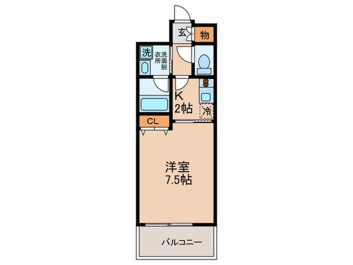アーバネックス西長堀(1K/6階)の間取り写真