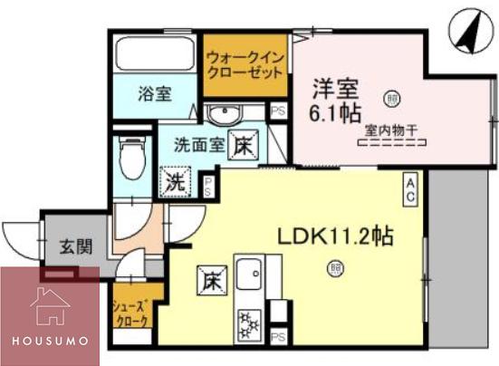 ユニヴェール千里中央(1LDK/2階)の間取り写真