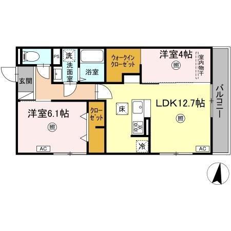 PREMILIFE石垣西(2LDK/1階)の間取り写真