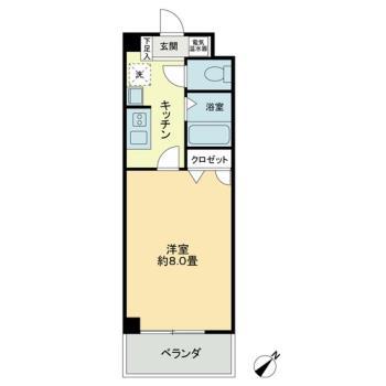 ベレーサ本山(1K/2階)の間取り写真