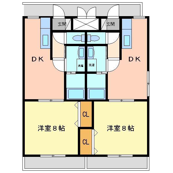 グランディールK(1DK/4階)の間取り写真