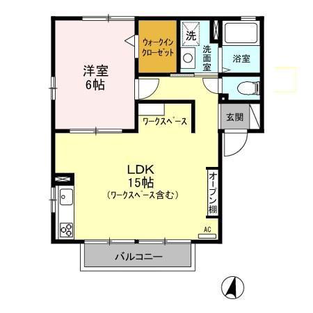 オリーヴ I/II(1LDK/2階)の間取り写真
