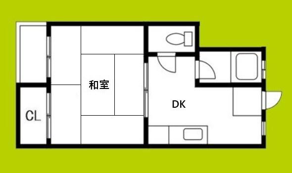 エイコーマンションA(1DK/2階)の間取り写真